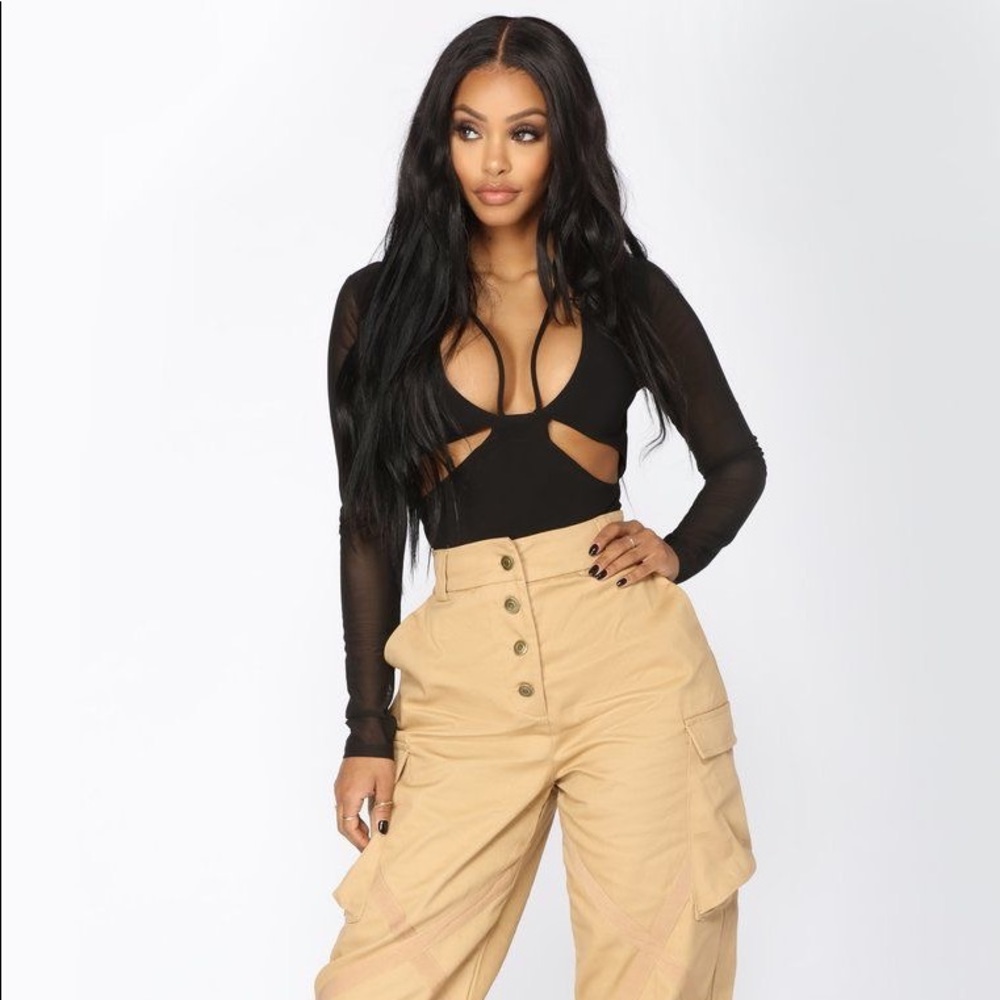 Cut Out Black Bodysuit NWOT